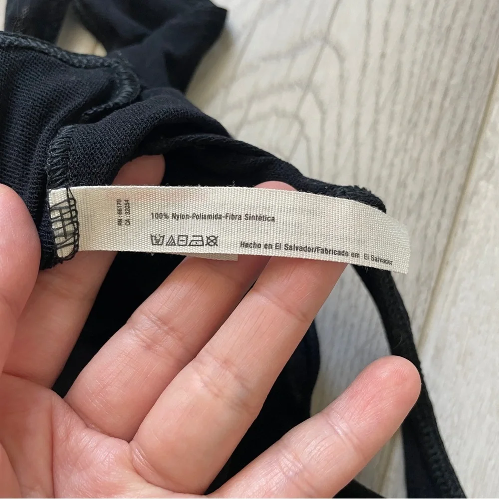 Free People Scoop Neck Thong Bodysuit Black (Small) semi sheer fitted party - Picture 4 of 8